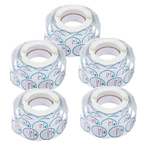 5 Rollen Selbstklebende für Handwerksprojekte Runde Beschriftbare Aufkleber für Flaschen Gläser und Tüten für Kleine Unternehmen und Verpackungen 5 Rollen Selbstklebende für Handwerksprojekte Runde Beschriftbare Aufkleber für Flaschen Gläser und Tüten für Kleine Unternehmen und Verpackungen von CAXUSD