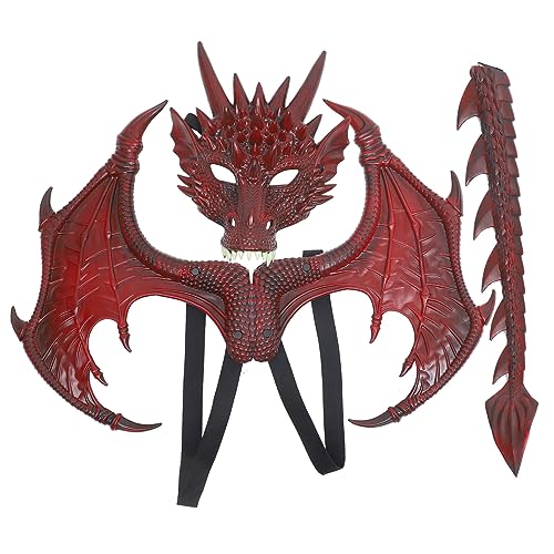 CAXUSD 1 Satz Drachenmaskenflügel Maskerade Dinosaurier Werwolf Halloween Cosplay-party-requisite Ausgefallenes Drachenkostüm Partykostümzubehör Kostümset Drachen Gummischaum Rot CAXUSD 1 Satz Drachenmaskenflügel Maskerade Dinosaurier Werwolf Halloween Cosplay-party-requisite Ausgefallenes Drachenkostüm Partykostümzubehör Kostümset Drachen Gummischaum Rot von CAXUSD