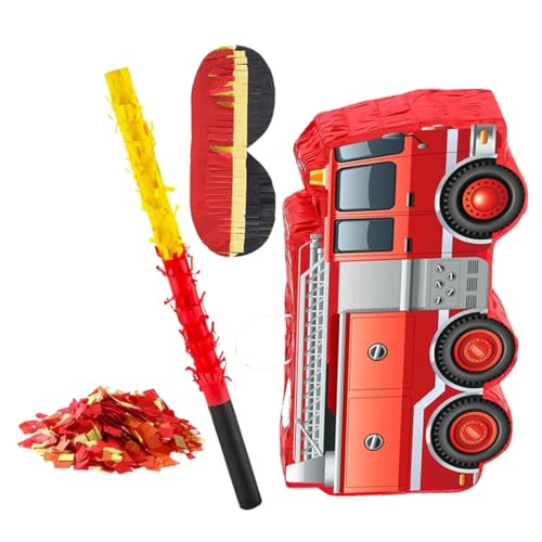 CAXUSD 1 Satz Feuerwehr Pinata mit Augenbinde Stock und Konfetti für Feuerwehr Geburtstagsfeiern Dekoration für Jungen und Geburtstagsfeier Zubehör CAXUSD 1 Satz Feuerwehr Pinata mit Augenbinde Stock und Konfetti für Feuerwehr Geburtstagsfeiern Dekoration für Jungen und Geburtstagsfeier Zubehör von CAXUSD