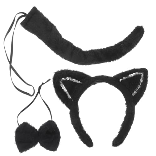 CAXUSD 1 Satz Glitzernde Katzenohren Haarreif Fliege für Halloween Cosplay Vielseitige Accessoires für Rollenspiele und Partys CAXUSD 1 Satz Glitzernde Katzenohren Haarreif Fliege für Halloween Cosplay Vielseitige Accessoires für Rollenspiele und Partys von CAXUSD