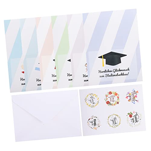 CAXUSD 1 Satz Klappkarten zur Graduierung Deutsch mit Doktorhut für Abschlussfeiern Hochwertige Papierqualität Personalisierbare Glückwunschkarten für Besondere Anlässe CAXUSD 1 Satz Klappkarten zur Graduierung Deutsch mit Doktorhut für Abschlussfeiern Hochwertige Papierqualität Personalisierbare Glückwunschkarten für Besondere Anlässe von CAXUSD