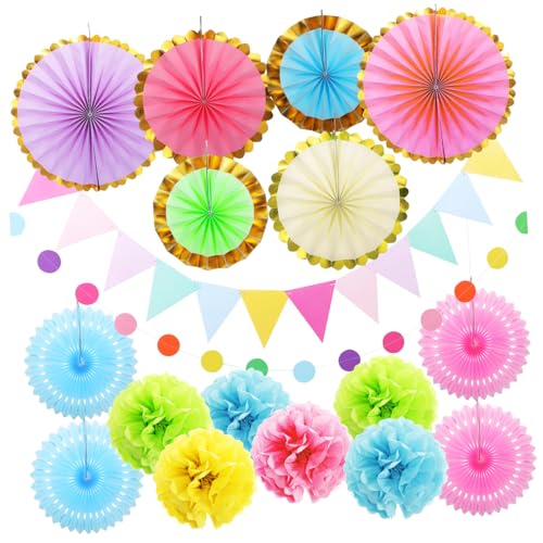 CAXUSD 1 Satz Papierfächer Set Pastellfarben Wiederverwendbare Partydekorationen für Geburtstagsfeiern Hochzeiten und Besondere Anlässe Pom Poms und Banner aus Hochwertigem Papier CAXUSD 1 Satz Papierfächer Set Pastellfarben Wiederverwendbare Partydekorationen für Geburtstagsfeiern Hochzeiten und Besondere Anlässe Pom Poms und Banner aus Hochwertigem Papier von CAXUSD