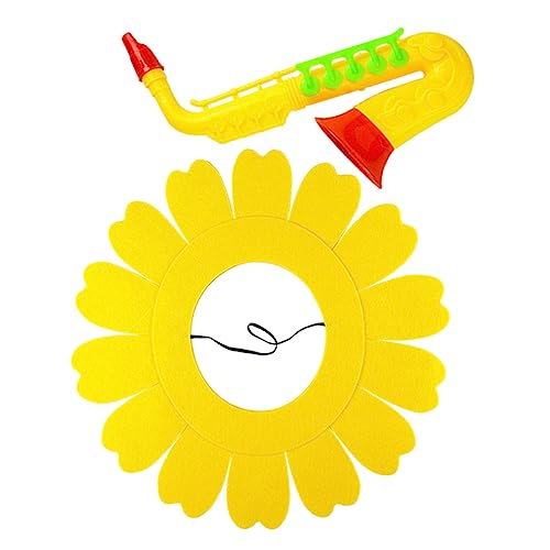 CAXUSD 1 Satz Saxophon-requisiten Bildungsspielzeug Spielzeuginstrument Aus Kunststoff Sonnenblumen-requisite Musikalisches Trompetenspielzeug Kind Trompete Spieleprop Plastik von CAXUSD