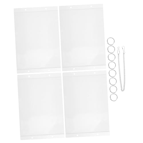 CAXUSD 1 Satz Transparente Hängende Preisschilder Halterung mit Metallkette Seiteneinschub Organizer für Preisetiketten und Poster im Supermarkt von CAXUSD