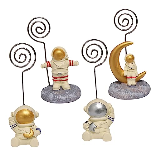 CAXUSD 1 Set 4 Teilig Astronauten Visitenkartenhalter Luftschlangen Pailletten Dekorationen Bilderrahmen Seitenablage Visitenkartenhalter Für Schreibtisch Clip Licht von CAXUSD