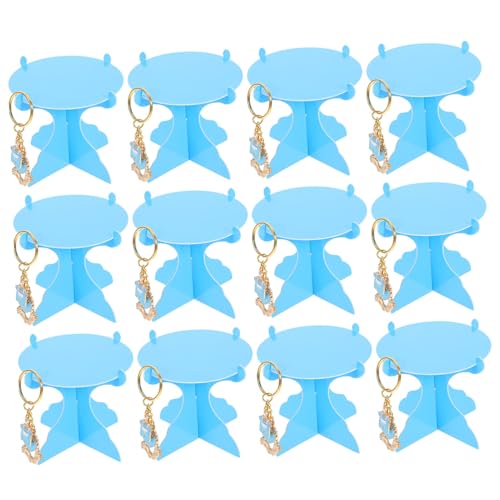 CAXUSD 1 Set Mini Cupcake Ständer Babyparty Tischdekorationen Babyparty Schlüsselanhänger Dekorationen Cupcake Halter Cupcake Organizer Zinklegierung Blau von CAXUSD