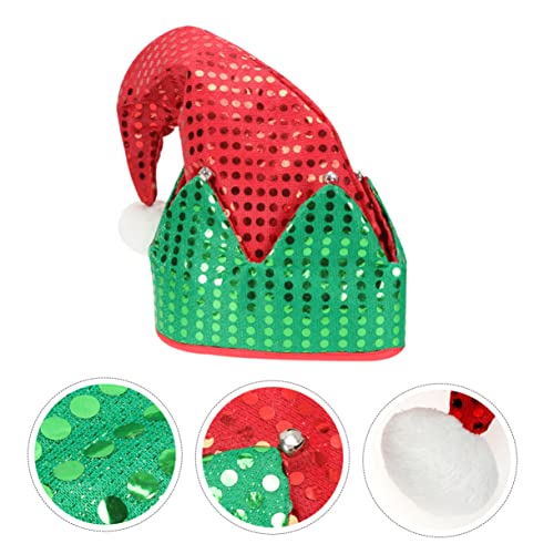 CAXUSD 1 Stück Party Dress Up Props Christmas Elf Hat Party-Kopfbedeckung Partyhüte für Erwachsene weihnachts party weihnachtsgeschenke weihnachtspresent Weihnachtskostüm Kostümprop Stoff von CAXUSD