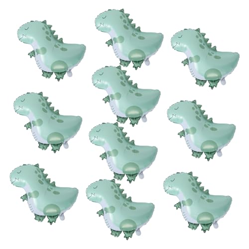 CAXUSD 10 Stück Dinosaurier-Ballon Dinosaurierballondekor Dinosaurier -Tierballons Dinosaurierparty Geburtstagdekoration Zoo-Luftballons Kinderpartyballons Aluminiumfolie Grün von CAXUSD