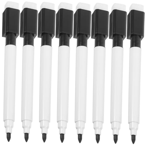CAXUSD 10 Stück Magnetische Whiteboard Marker mit Feiner Spitze Abwischbar Wasserbasiert Umweltfreundlich mit Bürstenfunktion Geeignet für Whiteboards Kunststoff und Büro und Schule von CAXUSD