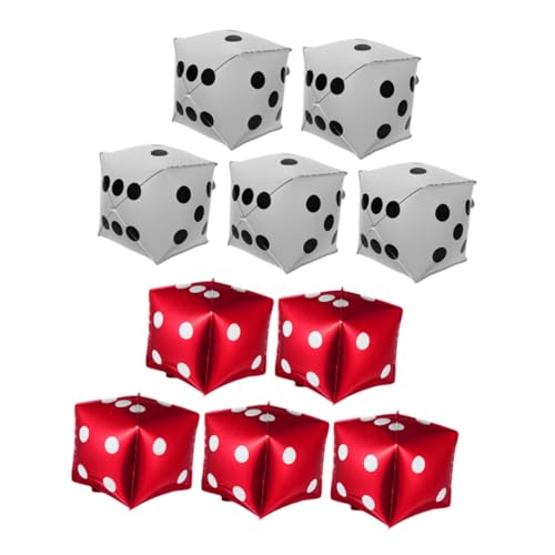 CAXUSD 10 Stück Teiliges Aufblasbare Würfel Ballons Weiße und Rote Folienwürfel für Partydeko und Spielelemente Leicht Aufzublasen Vielseitig Einsetzbar für und Outdoor Feiern von CAXUSD