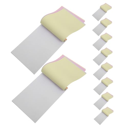 CAXUSD 10 Stück Teiliges Blanko Carbonless Notizbuch Kraftpapier Leichtes Tragbares Kopier Notizblock mit für Geschäftsunterlagen Reiseaufzeichnungen und Kreative Notizen von CAXUSD