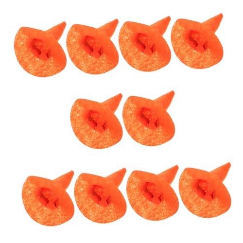 CAXUSD 10 Stück Teiliges Mini Filz Hexenhüte Halloween Weinflaschen Dekoration Leuchtend Orange Lustiges Design für Party Deko und Festliche Stimmung Praktische und Auffällige von CAXUSD