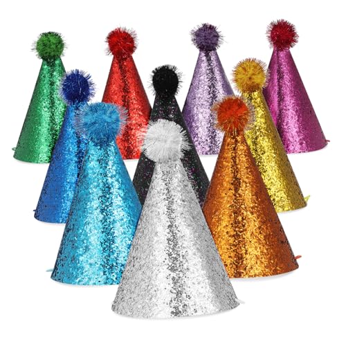 CAXUSD 10 Stück Teiliges Partyhüte Bunte Hüte aus Polyester Stabile Geburtstagsmützen für Erwachsene Leicht mit Kinnband für Geburtstag Karneval Halloween und Tierfeiern CAXUSD 10 Stück Teiliges Partyhüte Bunte Hüte aus Polyester Stabile Geburtstagsmützen für Erwachsene Leicht mit Kinnband für Geburtstag Karneval Halloween und Tierfeiern von CAXUSD