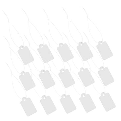 CAXUSD 1000 Stück Preisschilder für Schmuck Schmuckstück Schmuck Tags Schmucketikett Schmuckanhänger zum Aufhängen Etiketten -Tags Kleine Tags Markierungsetikett Warenanhänger Papier Weiß von CAXUSD