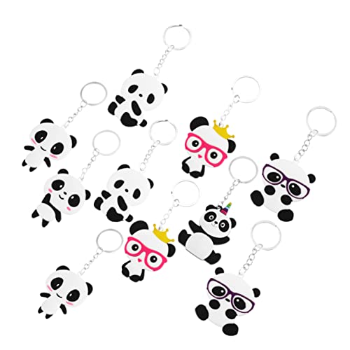 CAXUSD Autodekoration 10st Schlüsselanhänger Reisegeschenke Telefon Charme Tasche Hängen Schmücken Dekorative Panda Keyrings Mini-plüschtiere Panda-anhänger Kind Taschen Karikatur Pvc von CAXUSD