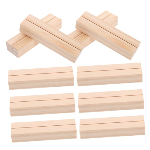 CAXUSD 10Stücke Tischkartenhalter aus Holz Elegante Kartenständer für Hochzeiten Tischnummern und Veranstaltungen Robuste Platzkartenhalter aus Unbehandeltem Kiefernholz von CAXUSD