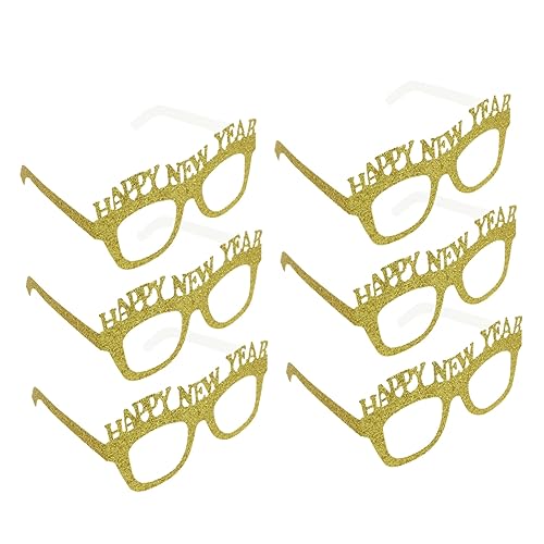 CAXUSD 10st Neujahrsparty Glitzernde Brillen Partybrille Glitzerbrille Für Party Urlaubspapierbrille 2023 Neujahr Brillenfassungen Dekorative Brillen Make-up-brille Bilden Brillengestelle von CAXUSD