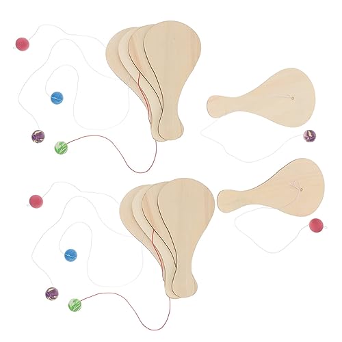 CAXUSD 10St Schläger aus weißem Billet-Holz Schneidebretter aus Holz Hand malen Spielzeug für den Strand Spielzeuge Streichpaddel aus Holz Paddelspiel Graffiti fang den Ball handhaben von CAXUSD