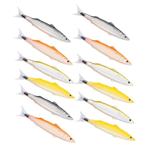 CAXUSD 12 Stück Gesalzener Fischstift Preisstift werben Cartoon-Fisch-Stift Fisch geformte Kugelschreiber süße Schreibwaren Unter Sea Leaderpoint Stift neuartige Kugelschreiber Plastik von CAXUSD