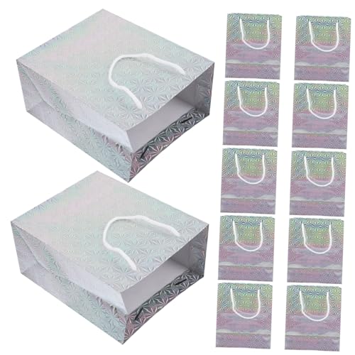 CAXUSD 12 Stück Papiertüte Zellophanbeutel Taschen mittelgroß Mesh-Taschen Junggesellinnenabschied Taschen Lieferungen handgehaltene Geschenkverpackungsbeutel große Geschenktüte Silver CAXUSD 12 Stück Papiertüte Zellophanbeutel Taschen mittelgroß Mesh-Taschen Junggesellinnenabschied Taschen Lieferungen handgehaltene Geschenkverpackungsbeutel große Geschenktüte Silver von CAXUSD