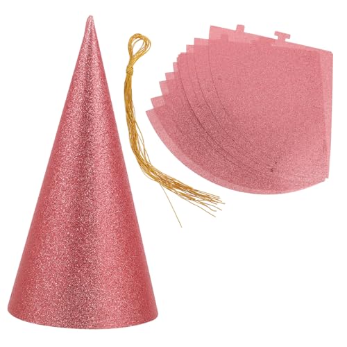 CAXUSD 12 Stück Teiliges Glitter Dreieck Partyhüte für Pinke Geburtstagskegel mit Glitzereffekt Leichte Kunststoff Kopfbedeckung für Babyshowers Klassenzimmer und CAXUSD 12 Stück Teiliges Glitter Dreieck Partyhüte für Pinke Geburtstagskegel mit Glitzereffekt Leichte Kunststoff Kopfbedeckung für Babyshowers Klassenzimmer und von CAXUSD
