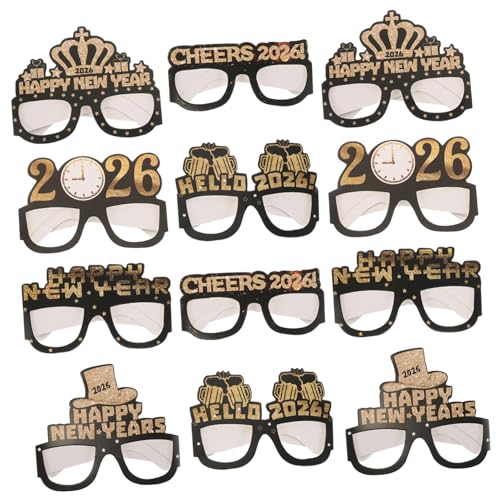 CAXUSD 12 Stück Teiliges Neujahrsbrillen Schwarz-gold Papier Brillen Leichtes Party-accessoire für Silvester Feier Foto Requisiten für Erwachsene CAXUSD 12 Stück Teiliges Neujahrsbrillen Schwarz-gold Papier Brillen Leichtes Party-accessoire für Silvester Feier Foto Requisiten für Erwachsene von CAXUSD