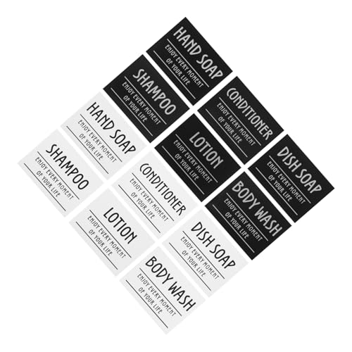 CAXUSD 12 Stück Wasserdichte Etiketten für Seifenspender und Flaschen Aufkleber für Shampoo Conditioner und Handseife Badezimmerorganisation mit Langlebigen Klaren und Vielseitigen CAXUSD 12 Stück Wasserdichte Etiketten für Seifenspender und Flaschen Aufkleber für Shampoo Conditioner und Handseife Badezimmerorganisation mit Langlebigen Klaren und Vielseitigen von CAXUSD
