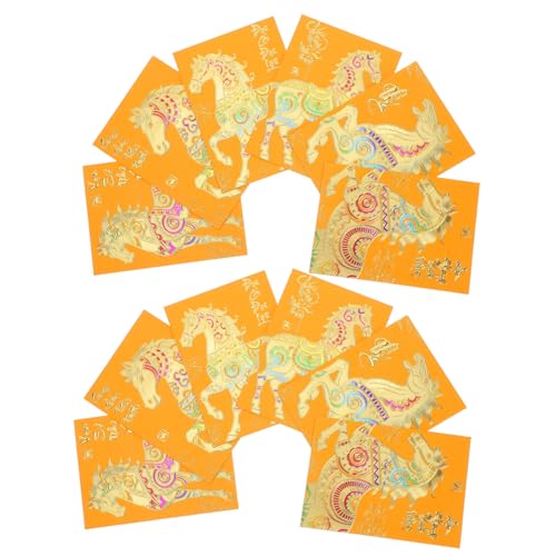 CAXUSD 120 Stück Gelbe Vietnamesische Lunar Year Umschläge Jahr Des Pferdes Traditionelle Glücksgeldumschläge für Frühlingsfest Stilvolles Design Kulturgeschenk Vielseitig für Haushalte von CAXUSD