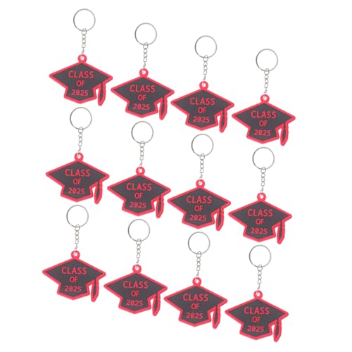 CAXUSD Erinnerungs-schlüsselring Klasse 2025 Absolventenhut Schlüsselanhänger Zum Schulabschluss Schwarz/rot Langlebiges Acryl-design von CAXUSD