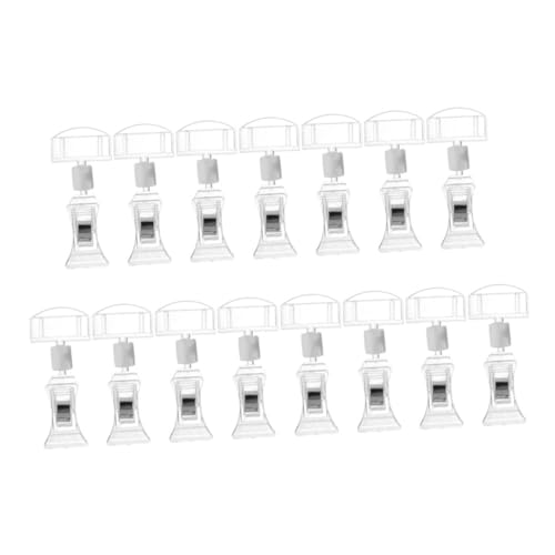 CAXUSD 15 Stück Werbemappen Etikettenhalter Ständer Warenschild Clip Namensschild Halter Mit Clip Schilderhalter Warenschild Display Clip Halter Warenschild Halter Clip Transparent von CAXUSD