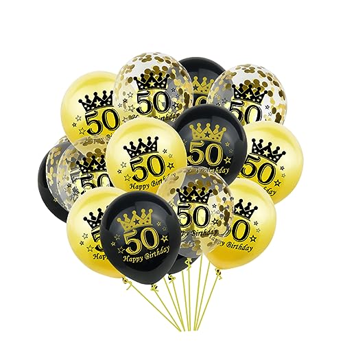 CAXUSD Latexballons 15st Gastgeschenke Zum 50. Geburtstag Luftballons Zum 50. Geburtstag Klare Luftballons Klarer Ballon Dekorationen Zum 50. Geburtstag 15-teiliges Set Pailletten von CAXUSD