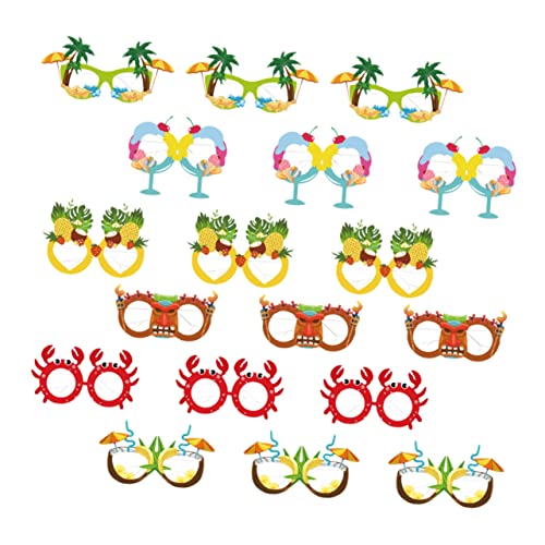 CAXUSD Ozean-Dekor 18 Stk Partygläser Aus Papier Mode Sonnenbrillen Vintage-brille Tropische Partybrille Fruchtbrille Partyzubehör Für Erwachsene Sommerdeko Kind Kleidung Bilden Obstdekor von CAXUSD