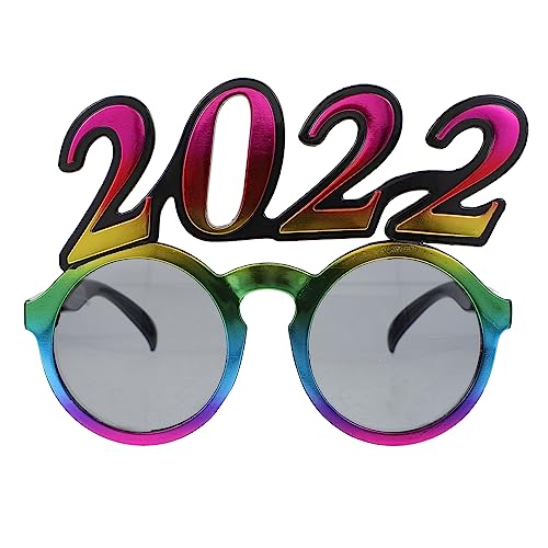 CAXUSD 1Stk 2022 Brille Krippenschmuck für Kinder Brillen prop Dekor Ornament lustige schauspiele lustige Partybrille Anzahl schmücken Neujahrsvorräte Requisiten Gläser von CAXUSD