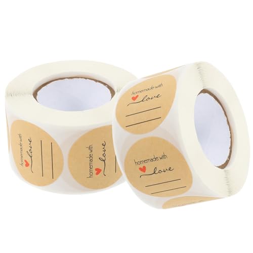 CAXUSD 2 Rollen Runde Kraftpapier Backetiketten Selbstklebend Starke Haftung Leicht Abziehbar für Selbstgemachte Backwaren Marmeladengläser Geschenkverpackungen Wiederverwendbar CAXUSD 2 Rollen Runde Kraftpapier Backetiketten Selbstklebend Starke Haftung Leicht Abziehbar für Selbstgemachte Backwaren Marmeladengläser Geschenkverpackungen Wiederverwendbar von CAXUSD