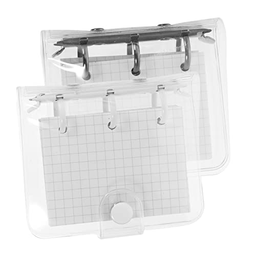 CAXUSD 2 Sätze Mini Binder Notizbuch Teiliges Loose Leaf Notepad mit Doppeltem Druckknopf Tragbar und Leicht für Kreative Notizen und DIY Projekte Schwarz und Weiß von CAXUSD