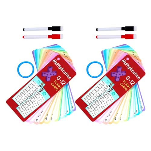 CAXUSD 2 Sätze Multiplikations -Flash -Karte Additionstabelle Mathe Game Flash -Karten Karteikarten Lernen Additions -Subtraktionskarte Zusatztische für beschichtetes Papier von CAXUSD