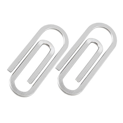 CAXUSD 2 Stück Büroklammer Befestigungselemente Inhaber Sieb Clips Briefpapier Clinchen Zinke Brieftaschenclips Papierclips Geldhalter-clip Geldclip -brieftasche Silver Rostfreier Stahl von CAXUSD