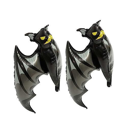 CAXUSD 2 Stück Fledermausballon Aus Aluminiumfolie Halloween-dekorationsballons Vampirfledermaus-luftballons Halloween-themenballon Fledermaus-party-luftballons Halloween-ballon Black von CAXUSD