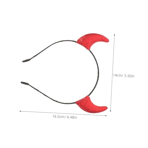 CAXUSD 2 Stück Glitzernde Teufelshörner Stirnband mit Roten und Schwarzen Hörnern für Halloween Karneval Damen Herren Cosplay Party Zubehör von CAXUSD