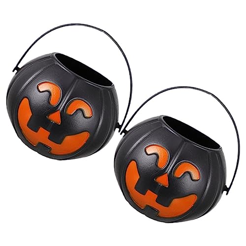 CAXUSD 2 Stück Halloween Süßigkeiten Eimer Kleine Kürbisbehälter aus Tragbare Candy Halter für Halloween Deko und Partys CAXUSD 2 Stück Halloween Süßigkeiten Eimer Kleine Kürbisbehälter aus Tragbare Candy Halter für Halloween Deko und Partys von CAXUSD