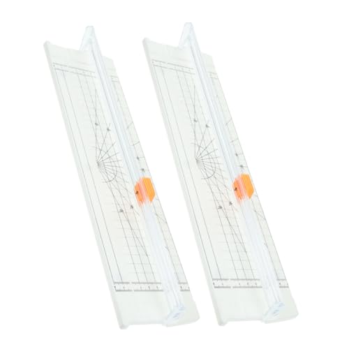 CAXUSD 2 Stück Papierschneider mit Klappbarem Lineal Präziser Papier und Fotokanten Weiß für Scrapbooking Basteln Karten und Etiketten von CAXUSD