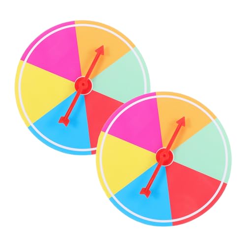 CAXUSD 2 Stück Spielrad Tragbares Drehrad Spinner für partyspiel Party Spiele interaktives Spiel Board-Spinner Regenbogenspinner Preisrad aus Kunststoff Spinnerpfeil Plastik von CAXUSD
