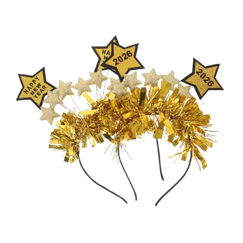 CAXUSD 2 Stück Teiliges Glitter Stern Haarband Festliches Happy Year Stirnband mit Sternen Leichter Party Kopfschmuck für Silvester Komfortabel Modisch Vielseitig Einsetzbar von CAXUSD