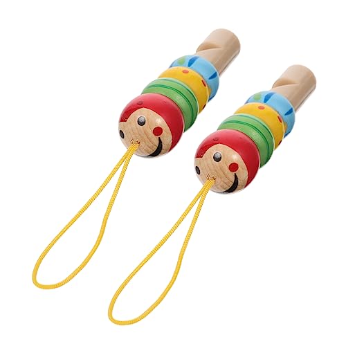 CAXUSD 2 Stück hölzerne Pfeife Kleinkinderinstrumente -Instrument Kinderspielzeug pfeifen Musikalisches Musikinstrumente Geräuschspielzeug Massivholz Bunt von CAXUSD