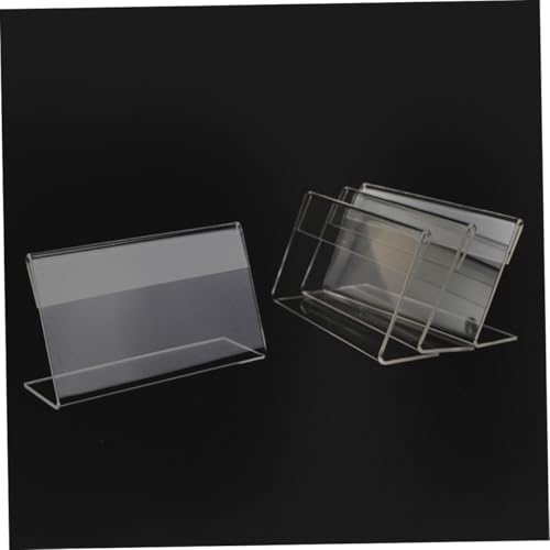 CAXUSD 20 Stück Acryl Preisschildhalter Tischaufsteller Robuster Preisetikettenhalter für Büro Laden Supermarkt Vielseitiger Sign Display Halter Platzsparend und Langlebig von CAXUSD