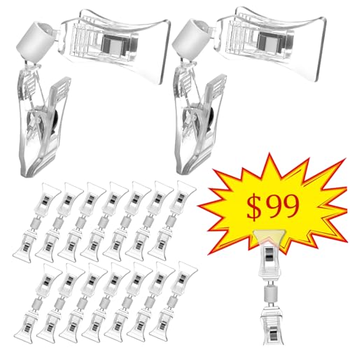 CAXUSD 20 Stück Doppelseitige Clips Transparente Schilderhalter für Preisschilder Etiketten und Verkaufszeichen im Einzelhandel Robust und Einfach zu für Büro und Zuhause CAXUSD 20 Stück Doppelseitige Clips Transparente Schilderhalter für Preisschilder Etiketten und Verkaufszeichen im Einzelhandel Robust und Einfach zu für Büro und Zuhause von CAXUSD