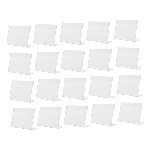 CAXUSD 20 Stück Klare Acryl Schildhalter Förmig Schräg Stehender Namensschildhalter für Büro Laden Restaurant Stabiler Preisschild Aufsteller mit Labelschlitz für Einfache Anzeige und CAXUSD 20 Stück Klare Acryl Schildhalter Förmig Schräg Stehender Namensschildhalter für Büro Laden Restaurant Stabiler Preisschild Aufsteller mit Labelschlitz für Einfache Anzeige und von CAXUSD