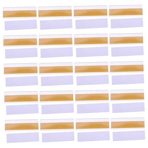 CAXUSD 20 Stück Materialsidentifikationskarte einfügen transparente Etikettenhalter Preisetiketten Halter Aufbewahrungsetiketten Etiketten für Lagerregale Regal -Labelhalter PVC von CAXUSD