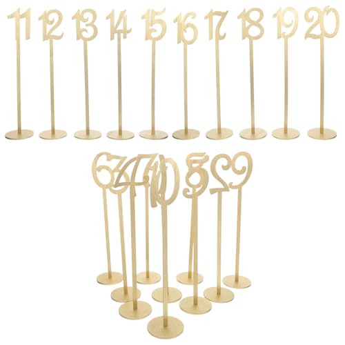 CAXUSD 20 Stück Teiliges Holz Tischnummern mit Halter Freistehende Nummernschilder für Hochzeiten Partys und Events und Wiederverwendbar für Stilvolle Tischdekoration Gold CAXUSD 20 Stück Teiliges Holz Tischnummern mit Halter Freistehende Nummernschilder für Hochzeiten Partys und Events und Wiederverwendbar für Stilvolle Tischdekoration Gold von CAXUSD