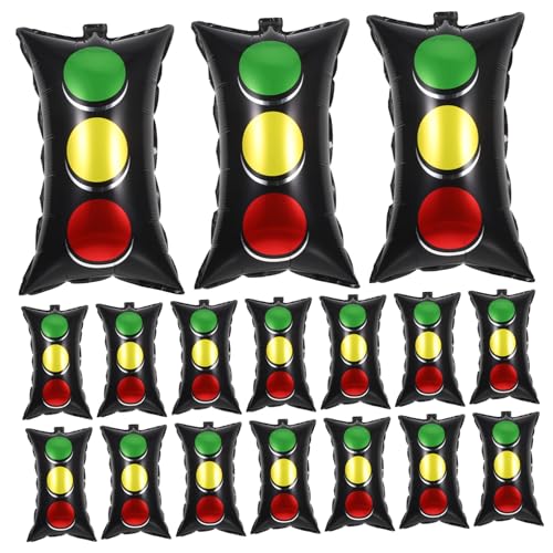 CAXUSD 20 Stück Verkehrsampel Folienballons Rot Gelb Grün Kreative Auto-mottoparty Dekoration für Kindergeburtstag Einfache Befüllung für Verkehrs Schulfeiern von CAXUSD